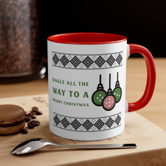 Jingle All the Way to a Merry Christmas Accent Coffee Mug, 11oz - Christmas Mug