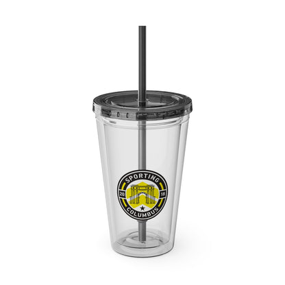 Sporting Columbus Sunsplash Tumbler with Straw, 16oz