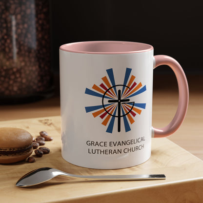 Grace Evangelical Lutheran Church Accent Coffee Mug (11, 15oz)