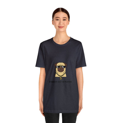 Straight Out of Pugton Way Unisex Jersey Short Sleeve Tee - Pet Lovers