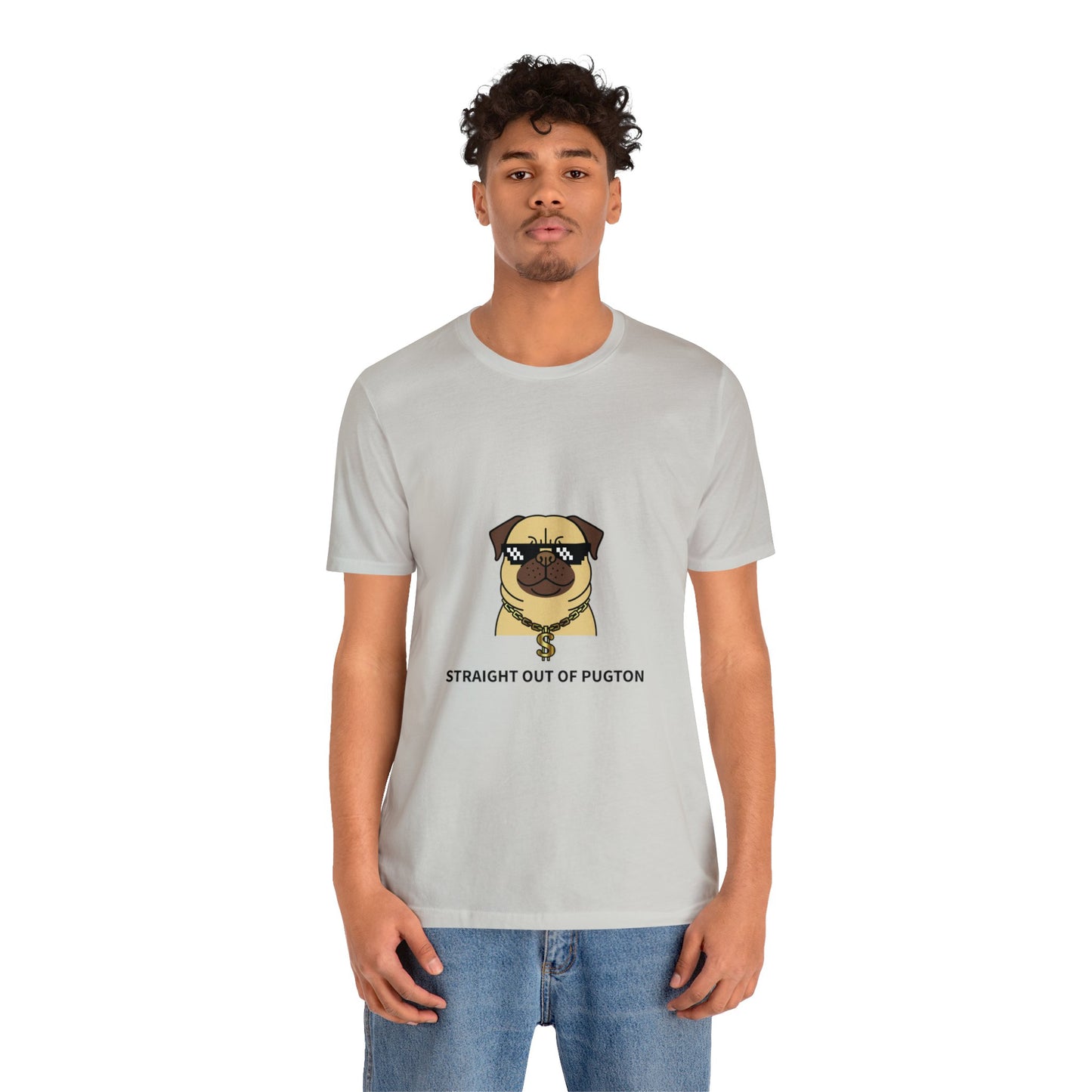 Straight Out of Pugton Way Unisex Jersey Short Sleeve Tee - Pet Lovers