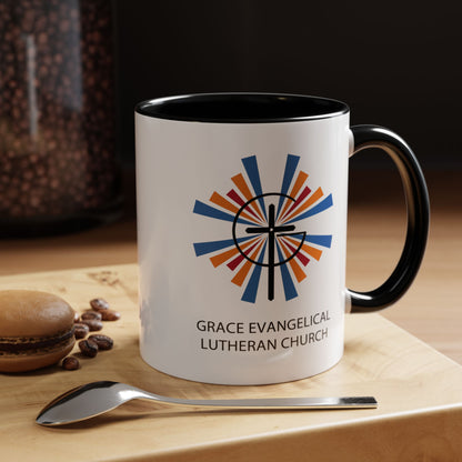 Grace Evangelical Lutheran Church Accent Coffee Mug (11, 15oz)