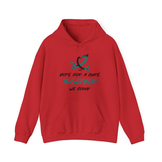 Hope For a Cure, Together We Stand Cancer Awareness Unisex Heavy Blend™ Hooded Sweatshirt - KW Shirts for a Cause