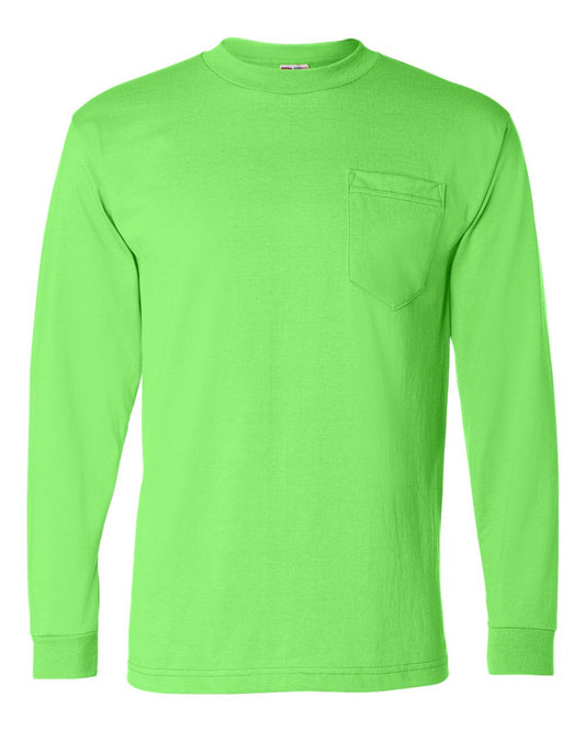 Bayside - USA-Made 50/50 Safety Long Sleeve Pocket T-Shirt