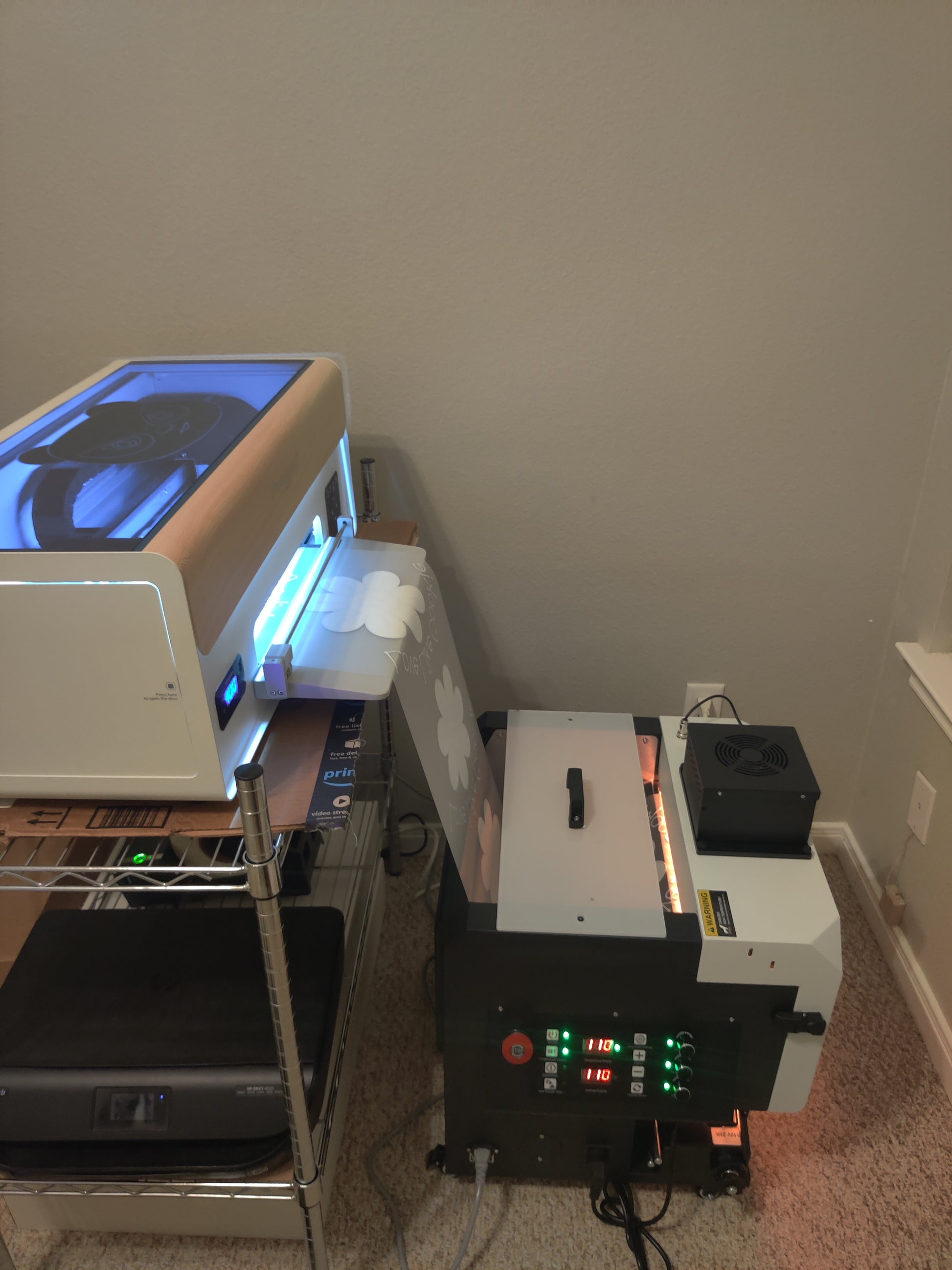 DTF Transfers cold peel and shaker and dryer